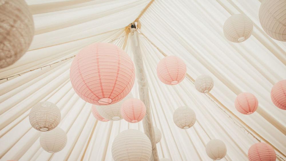 Pink and on sale white lanterns